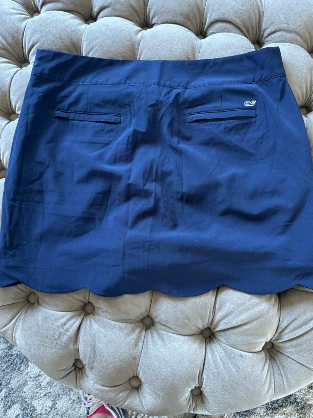 EUC Vineyard Vines Women’s Skort Navy Scalloped Athletic Hem w zipper closure